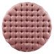 Dusty Pink Velvet Totally Tufted Round Ottoman Coffee Table 